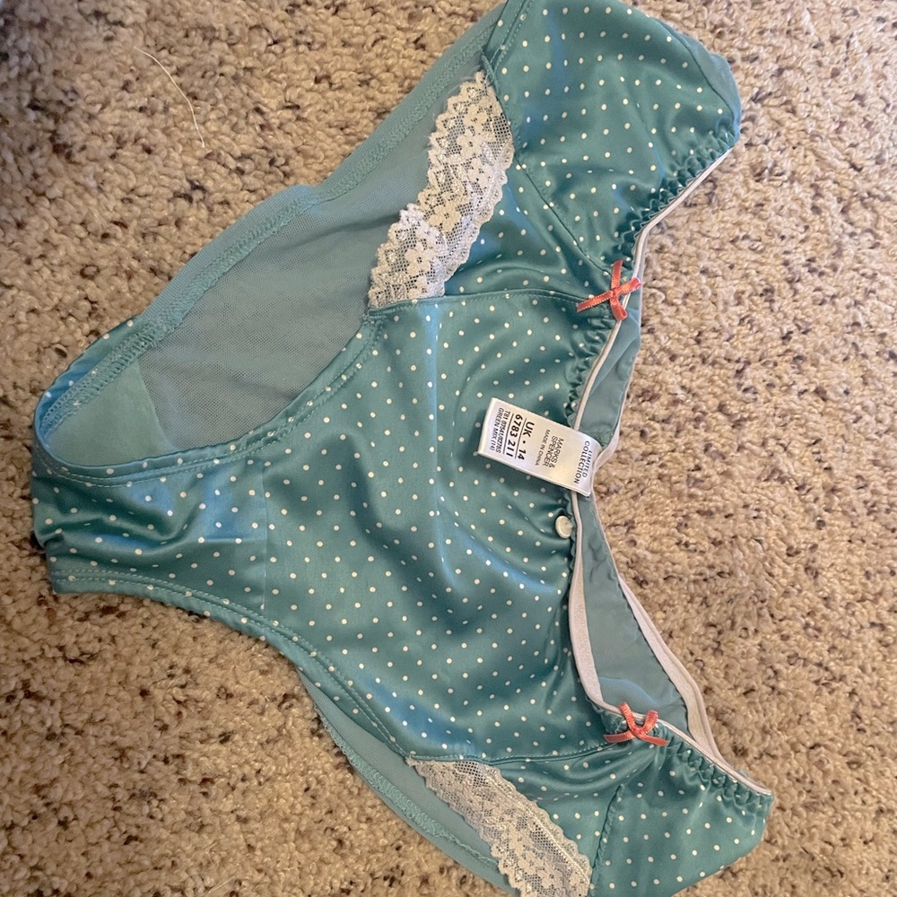 Cute Marks & Spencer teal polkadot undies